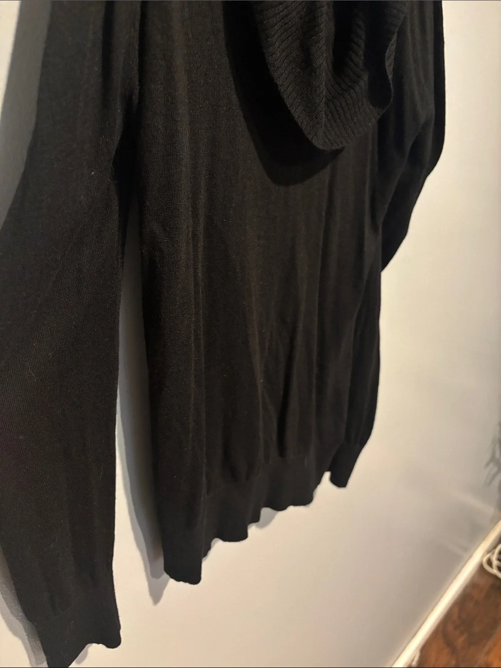 Michael Kors Cold-Shoulder Knit Sweater with Draped Collar